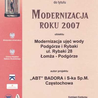 Nominacja do tytułu Modernizacja roku 2007